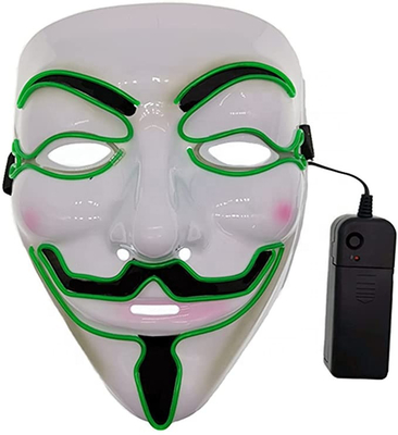 코스프레 의상을 위한 해커 할로윈 주도하는 면 마스크 빛을 내는 섬광