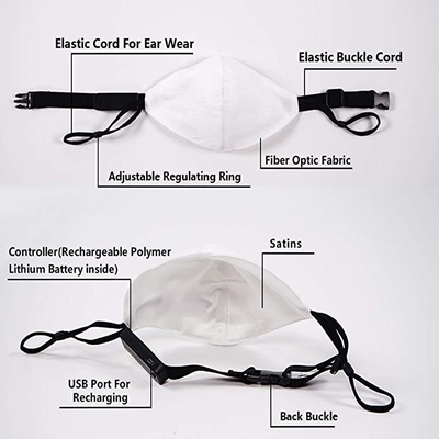 LED는 어둠 속에서 얼굴 마스크 7 컬러 광 USB 재충전이 가능한 글로잉을 밝힙니다