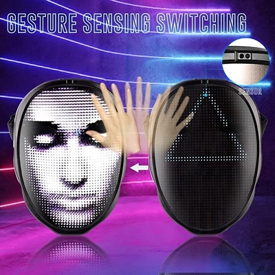 LED 디스플레이 면 마스크 DIY 패턴 텍스트 업로드 사진 APP 제어를 편집하기