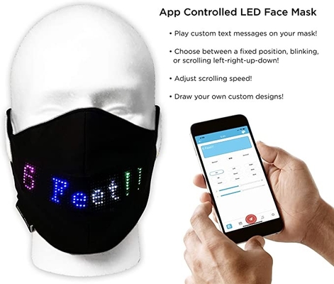 재충전이 가능한 파티 페스티벌 프로그램 가능한 주도하는 면 마스크 블루투스 App 통제된 USB